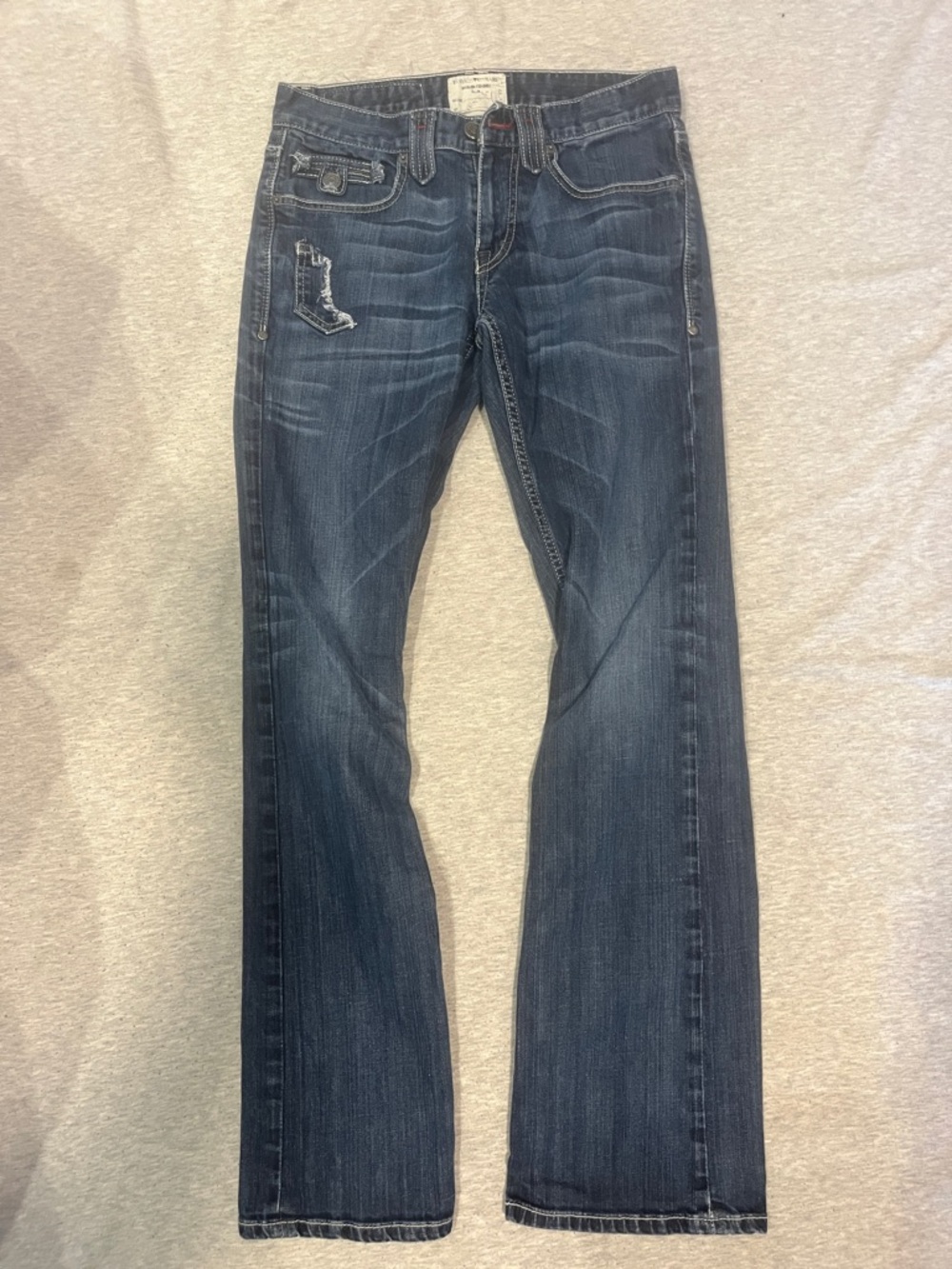 Taverniti So Jeans Men's Blue Bootcut Jeans with Faded Finish